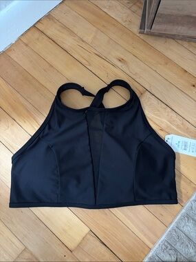 Black High-Neck Sports Bralette